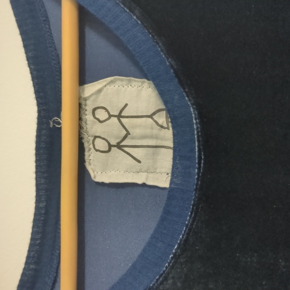 Johnny Was Pete Greta Navy Velvet Boho Oversized Minimalist T-Shirt Sz S - Picture 4 of 8